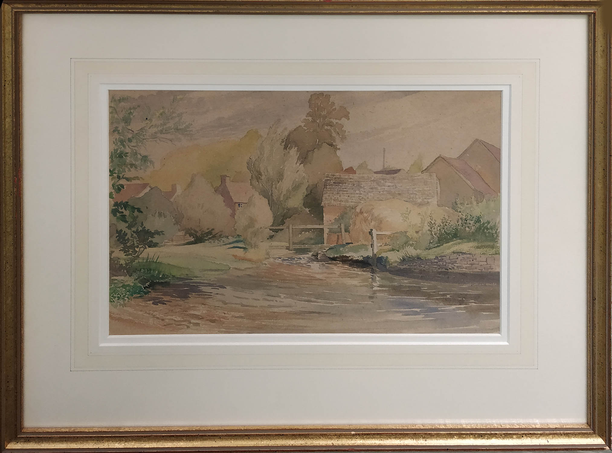 GEORGE E. LEE (c. 1990) 'Village scenes with Cottages', a pair of watercolours, 23cm x 33cm, one