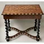 DUTCH CENTRE TABLE, 19th century rosewood and marquetry with bone inlay and ebony and ebonised