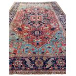 ANTIQUE PERSIAN HERIZ SERAPI CARPET, 435cm x 295cm.