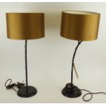 PORTA ROMANA TABLE LAMPS, a pair, with shades, 74cm H. (2)