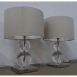 PORTA ROMANA TABLE LAMPS, a pair, with shades, 37.5cm H.