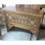 SYRIAN BRIDAL CHEST, late 19th/early 20th century hardwood, bone, mother of pearl and pewter