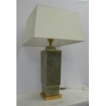 TABLE LAMPS, a pair, from Visual Comfort & Co, of substantial proportions in a green patterned