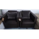 WALTER KNOLL ELTON ARMCHAIRS, a pair, 73.5cm W. (2)