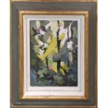 PATSY CYRIAX (British) 'Abstract', oil on card, 25cm x 18cm, signed and framed.
