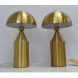 AFTER VICO MAGISTRETTI ATOLLO STYLE LAMPS, a pair, gilt finish, 46cm H. (2)