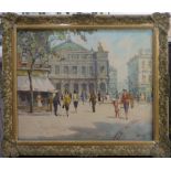 BERTUS KENNEDY (1907-1968 Mijdrecht) 'Place De l'Opera with Palais Garnier and Cafe De La Paix', oil