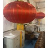 CHINESE HANGING LANTERNS, a pair, 250cm Drop approx. (2) (collapses for easy transport)