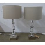 PORTA ROMANA LARTIGUE TABLE LAMPS, a pair, with shades, 50cm H. (2)
