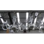 VOLTOLINA MURANO CHANDELIERS, a pair, each six branch, with the Leonardo wireless system, 59cm