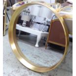 WALL MIRROR, 1960's French style, with deep gilt frame, 95cm diam.