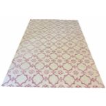 CONTEMPORARY SILK AND WOOL CARPET, 300cm x 200cm, Moroccan lattice design.