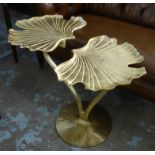GINKGO LEAF MARTINI TABLE, 1970's Italian style, gilt metal, 55cm at tallest approx.
