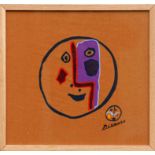 PABLO PICASSO 'Visage 2', on cotton, signed in the plate, 40cm x 40cm, framed and glazed. (Subject