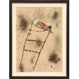 JOAN MIRO, lithograph on board, untitled suite: Maravillas, 1975, 50cm x 35cm, framed and glazed.