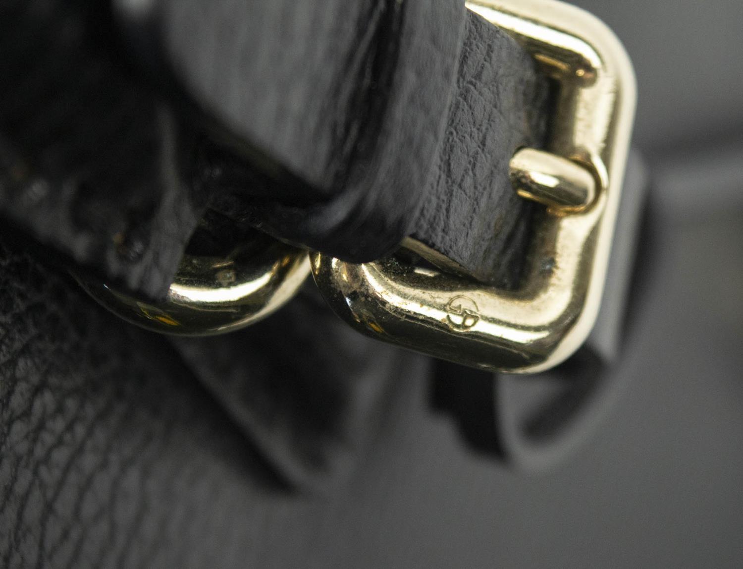 GIORGIO ARMANI HANDBAG, leather with pale gold tone hardware and logo charm, two top handles, bottom - Image 4 of 10