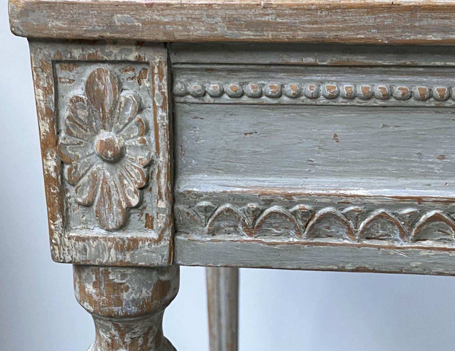 SIDE TABLE, Swedish Louis XVI style grey painted rectangular with fluted supports, 87cm x 50cm x - Image 4 of 4