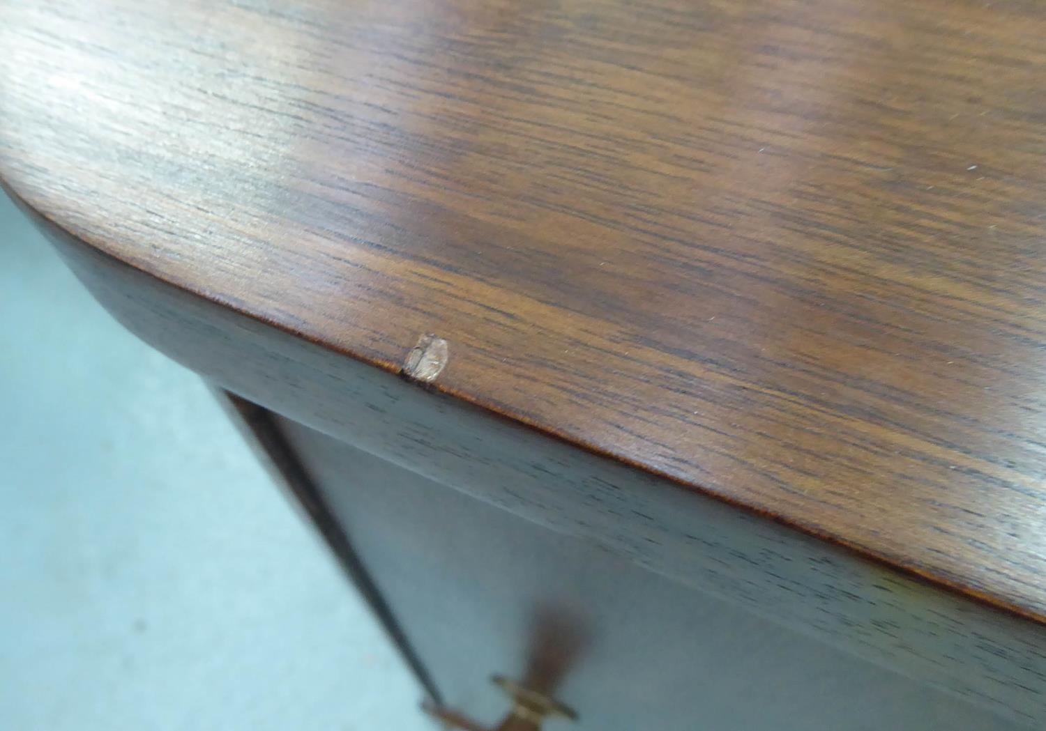 SIDE CABINETS, a pair, Continental walnut, circa 1960, one with single door, the other with two - Image 7 of 8