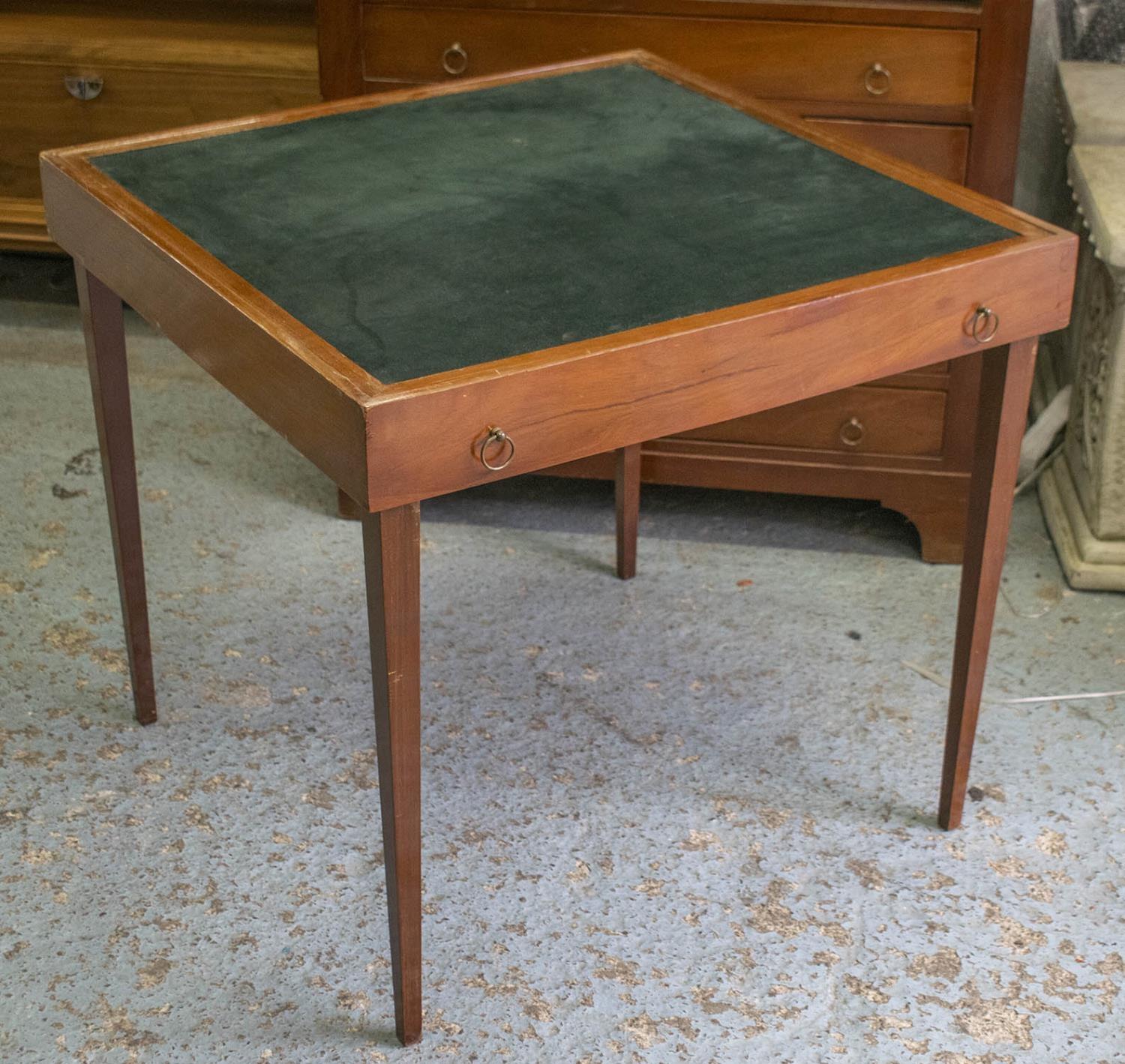 GAMES TABLE CHEST, 19th century French mahogany containing top drawer above eight removable card - Image 3 of 4