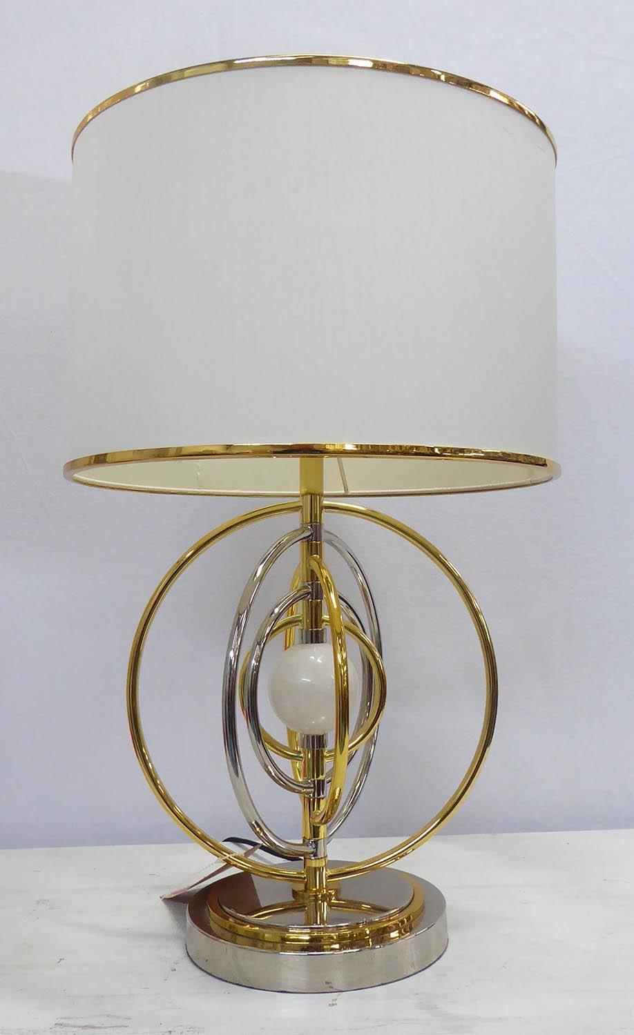 JONATHAN ADLER ELECTRUM KINETIC TABLE LAMP, with shade, 61cm H. (with faults)