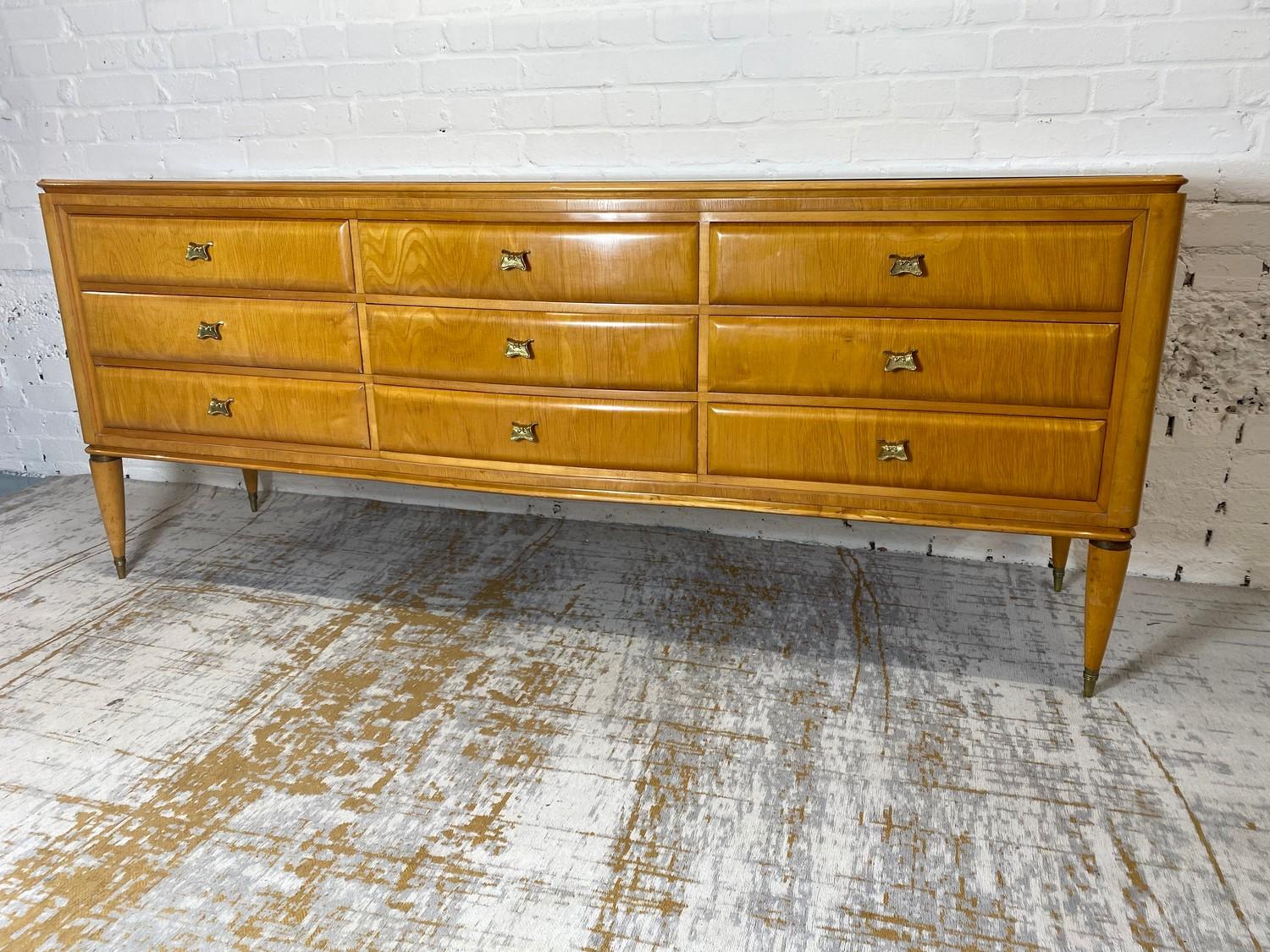 MANNER OF PAOLO BUFFA SIDEBOARD, 1950's Italian, with an arrangement of nine drawers and a leaf - Image 2 of 9