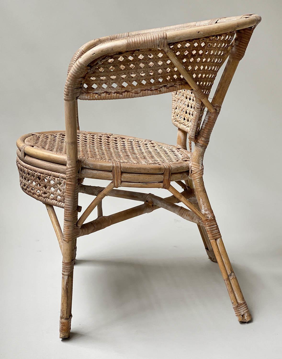 CONSERVATORY ARMCHAIRS, a pair, vintage bamboo framed cane bound and wicker panelled together with a - Image 2 of 7