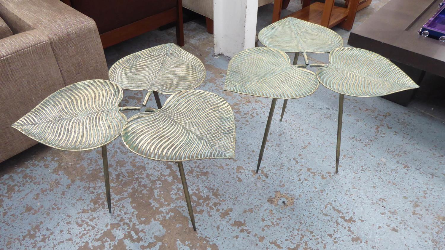 LOTUS LEAF SIDE TABLES, a pair, 54cm x 68cm x 63cm. (2)