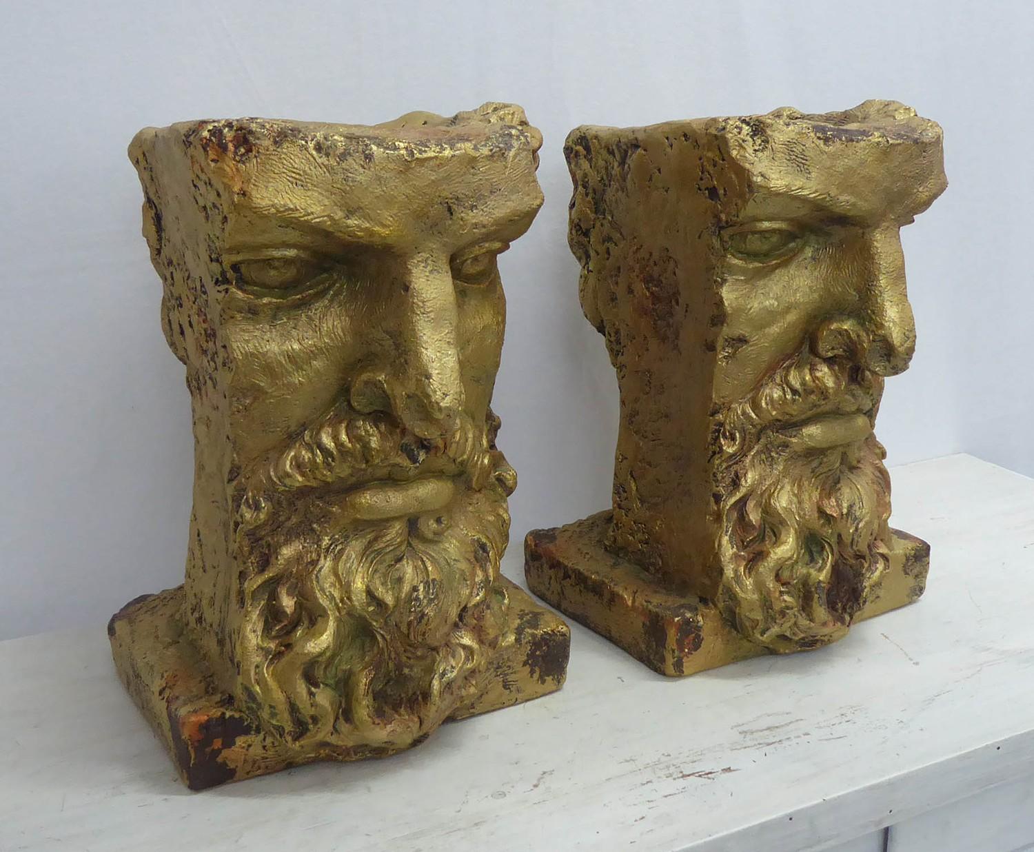 BEARDED GENTLEMAN BUST PLANTERS, a pair, 34cm x 26cm x 40cm approx. (2) - Image 2 of 4