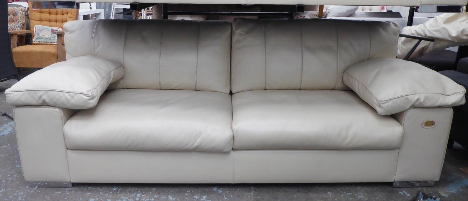 FENDI CASA SOFA, ivory leather finish, 236cm W. - Image 2 of 7