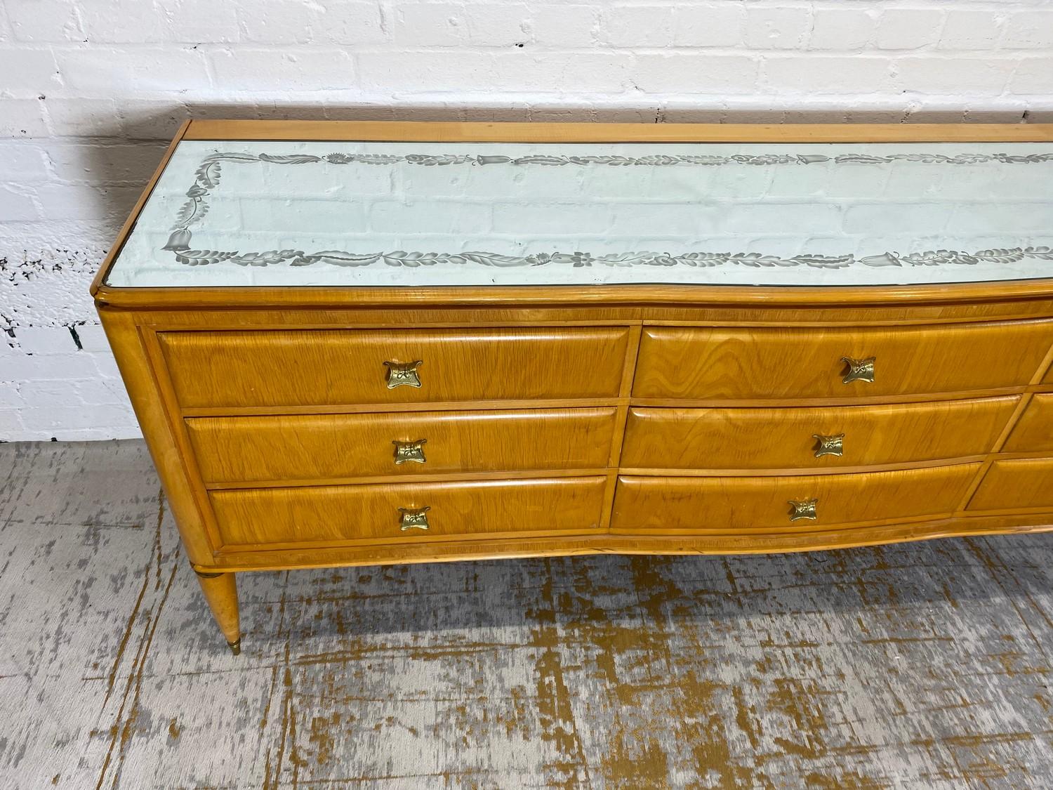 MANNER OF PAOLO BUFFA SIDEBOARD, 1950's Italian, with an arrangement of nine drawers and a leaf - Image 6 of 9