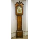 LONGCASE CLOCK, George III oak and mahogany by John Stokes, Bewdley with silvered and brass face,