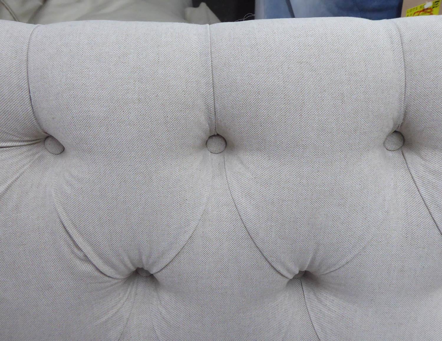 SOFA, contemporary buttoned back finish, neutral upholstery, 131cm W. - Image 3 of 5