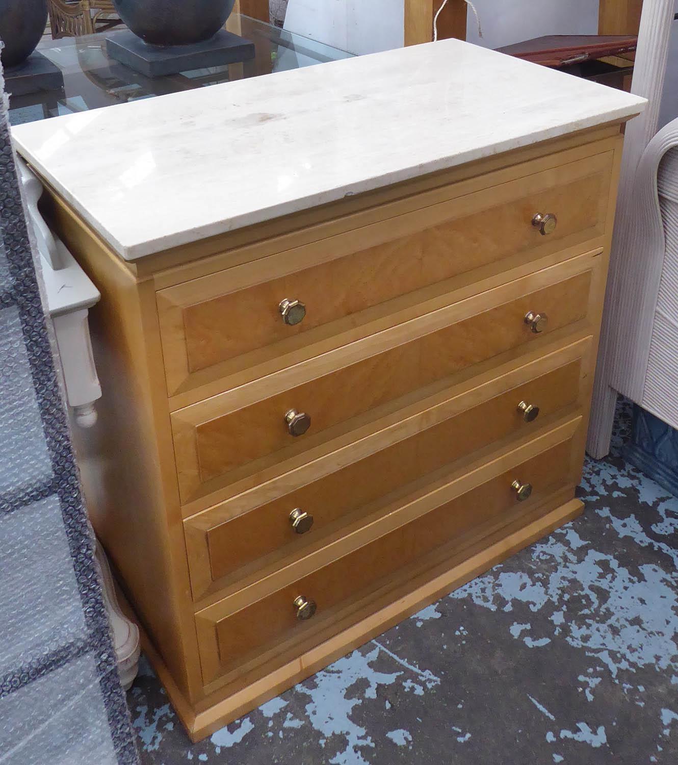 CHEST OF DRAWERS, contemporary, marble top, 88cm x 49cm x 88cm. - Image 2 of 6