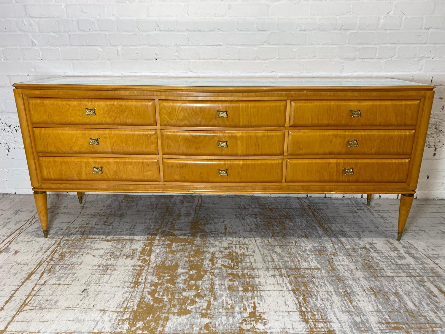 MANNER OF PAOLO BUFFA SIDEBOARD, 1950's Italian, with an arrangement of nine drawers and a leaf - Image 3 of 9