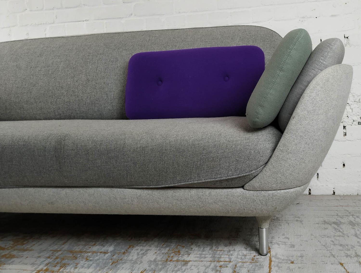 FRITZ HANSON FAVN SOFA, by Jaime Hayon in grey upholstery with cushions, 222cm L x 95cm x 86cm H. - Image 2 of 4