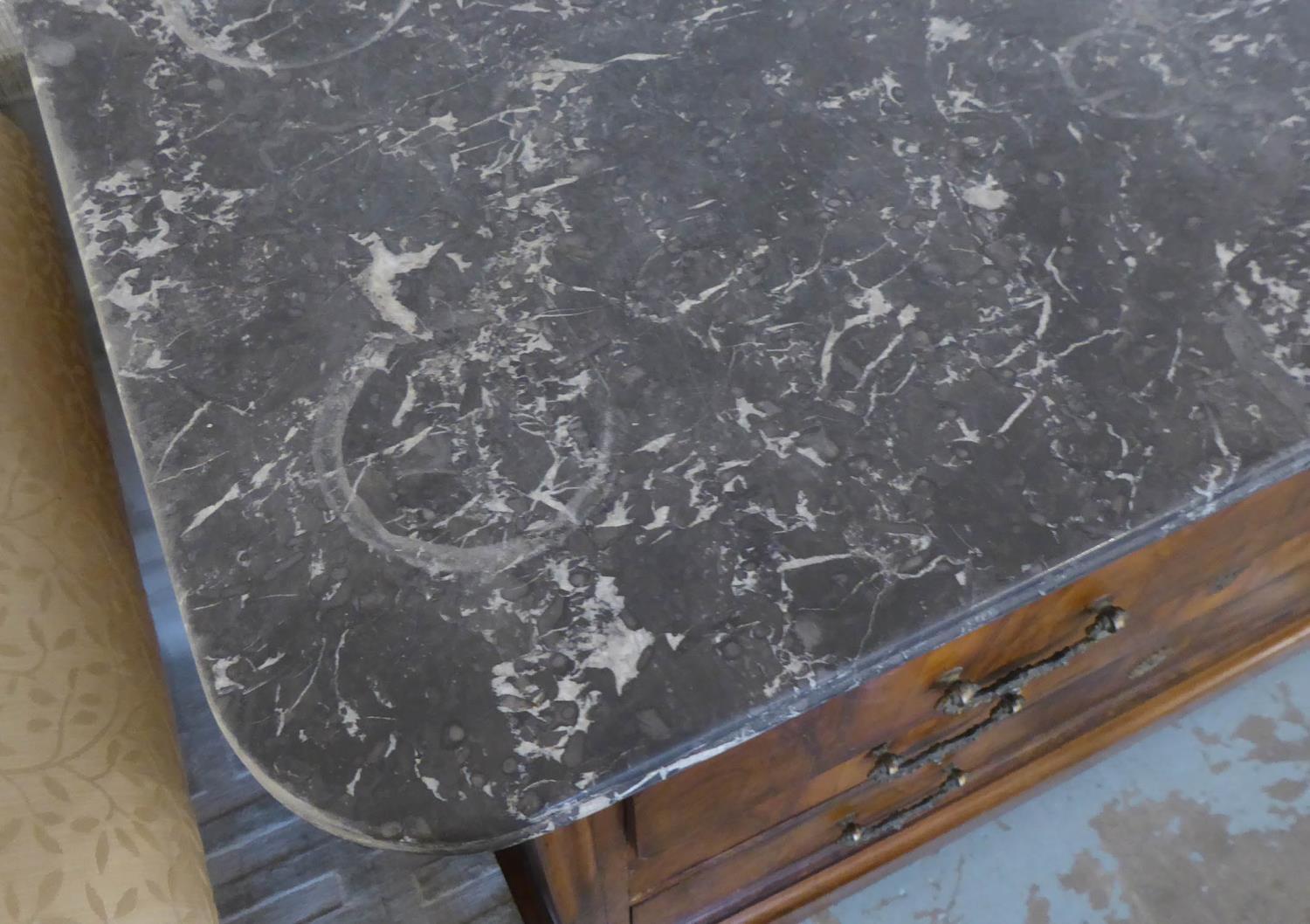 COMMODE, Napoleon III walnut, the grey marble top over four drawers, 131cm x 57cm x 101cm H. ( - Image 2 of 7