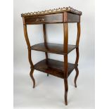 ETAGERE, 19th century French, tessellated parquetry and gilt metal with single frieze drawer, 75cm H