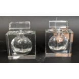 PERFUME BOTTLES, a set of two, lead crystal, 15cm H. (2)
