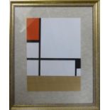 PIET MONDRIAN 'Abstract', original pochoir, 1957, printed by Daniel Jacomet, edition of 1500,