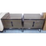 SIDE CABINETS, a pair, contemporary style, lacquered finish, 72cm x 44cm x 63cm. (2)