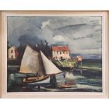 MAURICE DE VLAMINCK 'Le Bateau à Voile - 1916', lithograph, signed in the plate, published Ganymed