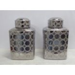 CERAMIC TEA CADDIES, a pair, contemporary, 40cm H. (2)