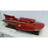 THUNDER BOLT HYDROPLANE MODEL BOAT, on stand, 80cm x 15cm x 22cm.