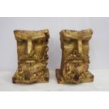 BEARDED GENTLEMAN BUST PLANTERS, a pair, 34cm x 26cm x 40cm approx. (2)