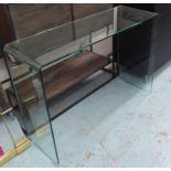 CONSOLE TABLE, contemporary formed glass, 112.5cm L x 38cm W x 79cm H.