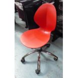 CALLIGARIS BASIL DESK CHAIR, red by Mr Smith Studio and Calligaris Studio, 43cm W.
