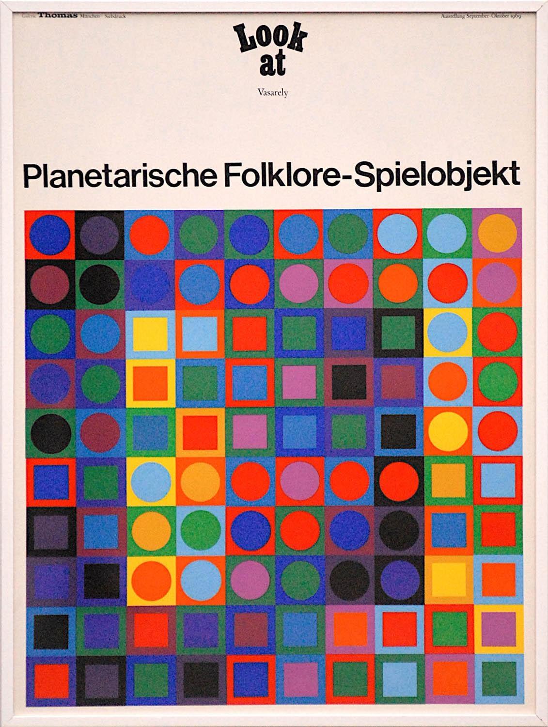 VICTOR VASARELY 'Look At', lithographic poster, 90cm x 65cm, framed and glazed.