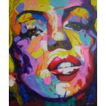 CONTEMPORARY SCHOOL, Marilyn Monroe, signed Pilot, 119cm x 100cm.