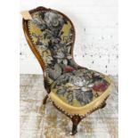 BEADWORK CHAIR, Victorian, with a simulated rosewood frame, 56cm W x 100cm H.