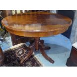 CENTRE TABLE, 19th century German mahogany, circa 1870, with oval top, 77cm H x 107cm x 73cm.